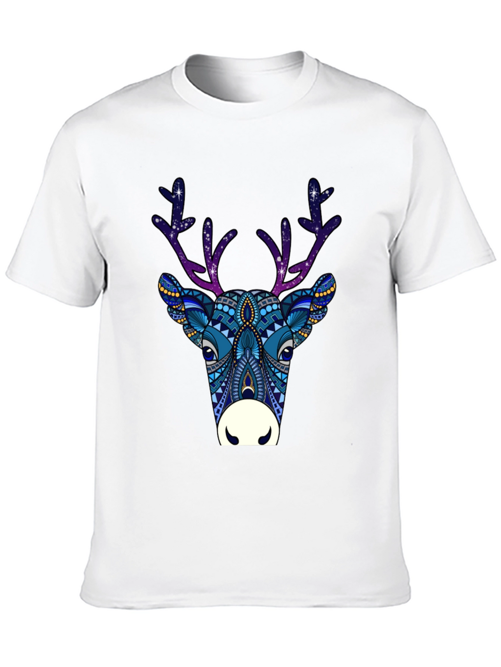Abstract Deer Graphic Tee - Mens Black T-Shirt
