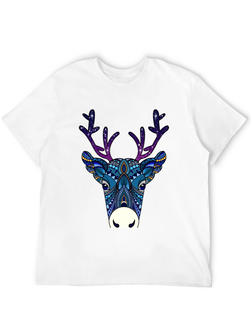 Abstract Deer Graphic Tee - Mens Black T-Shirt