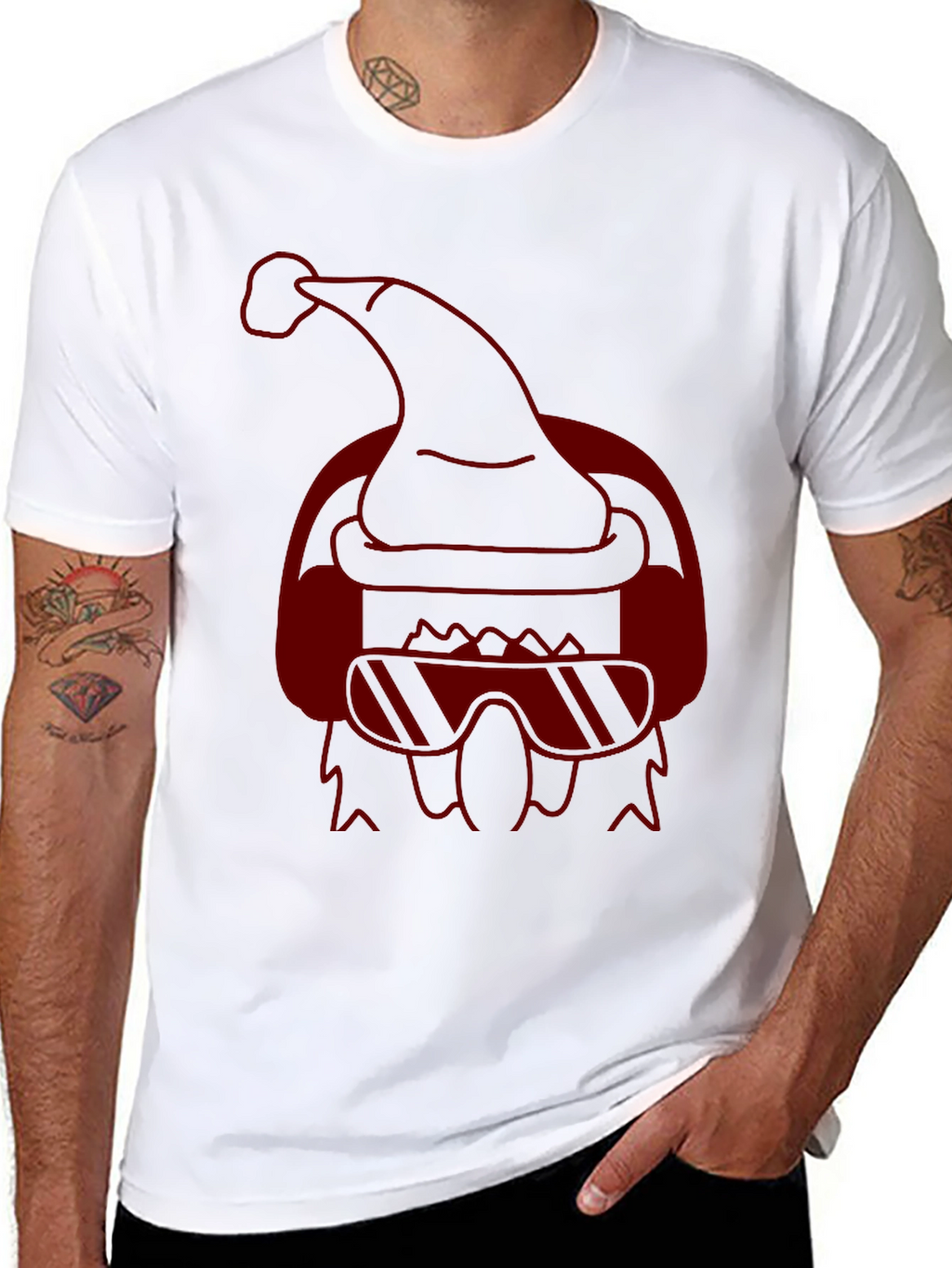 Cool Santa Graphic Tee - Holiday Style