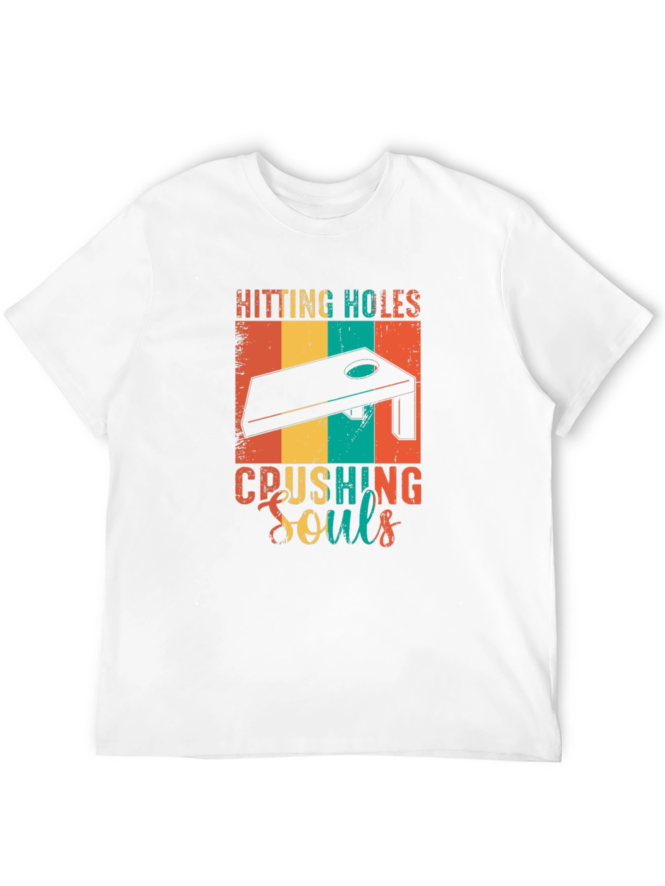 Hitting Holes Crushing Souls Cornhole T-Shirt