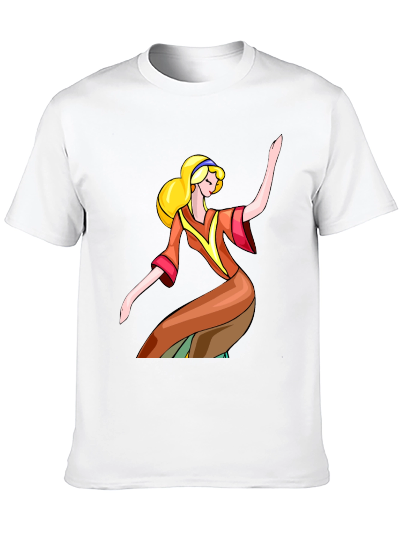 Retro Cartoon Girl Black T-Shirt