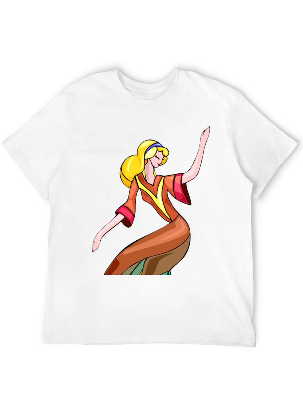 Retro Cartoon Girl Black T-Shirt