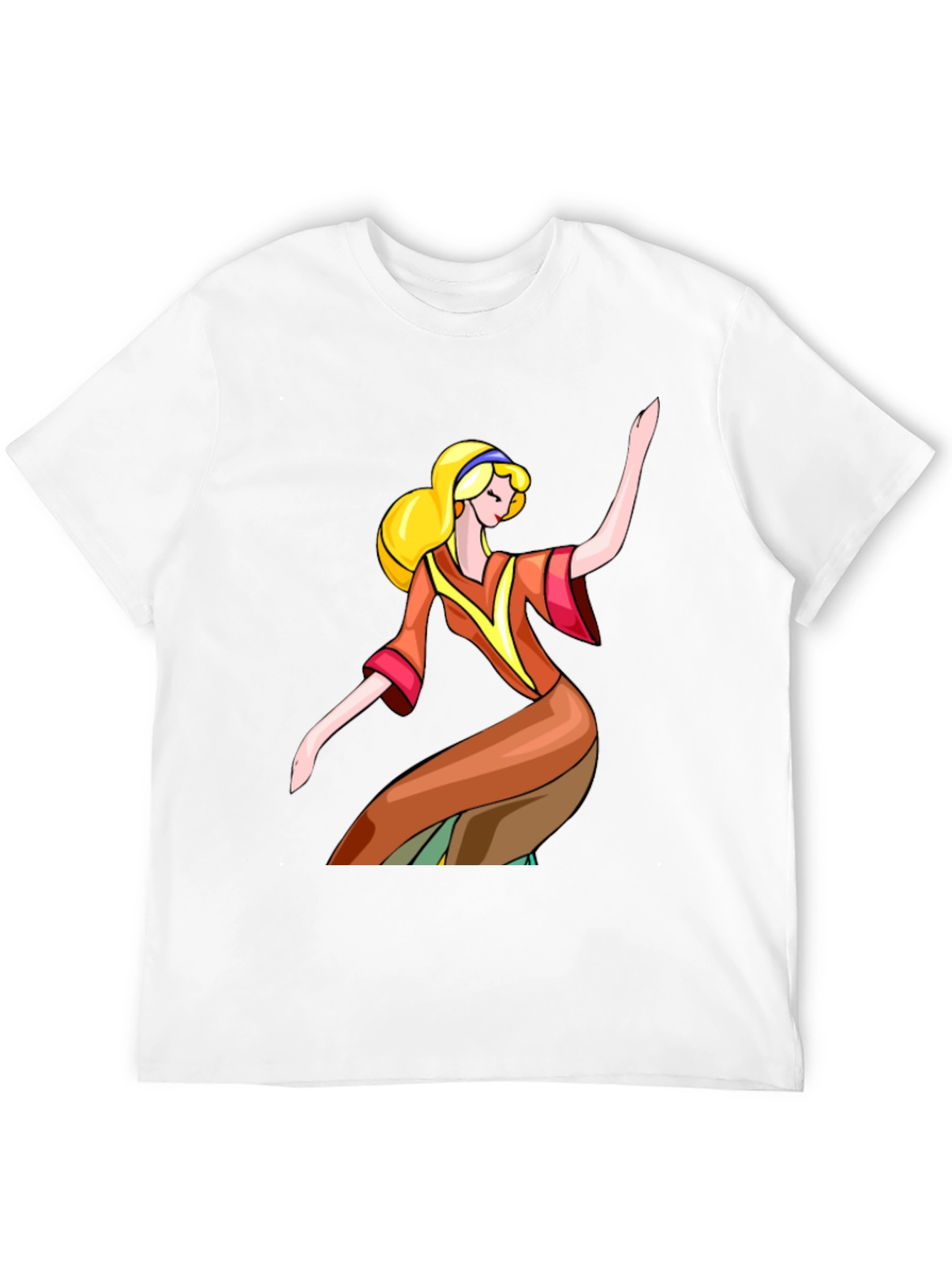 Retro Cartoon Girl Black T-Shirt