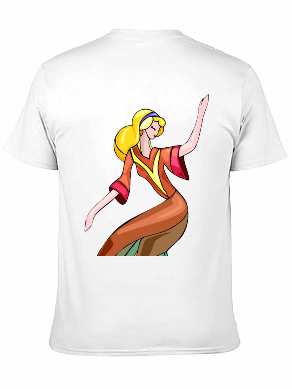 Retro Cartoon Girl Black T-Shirt