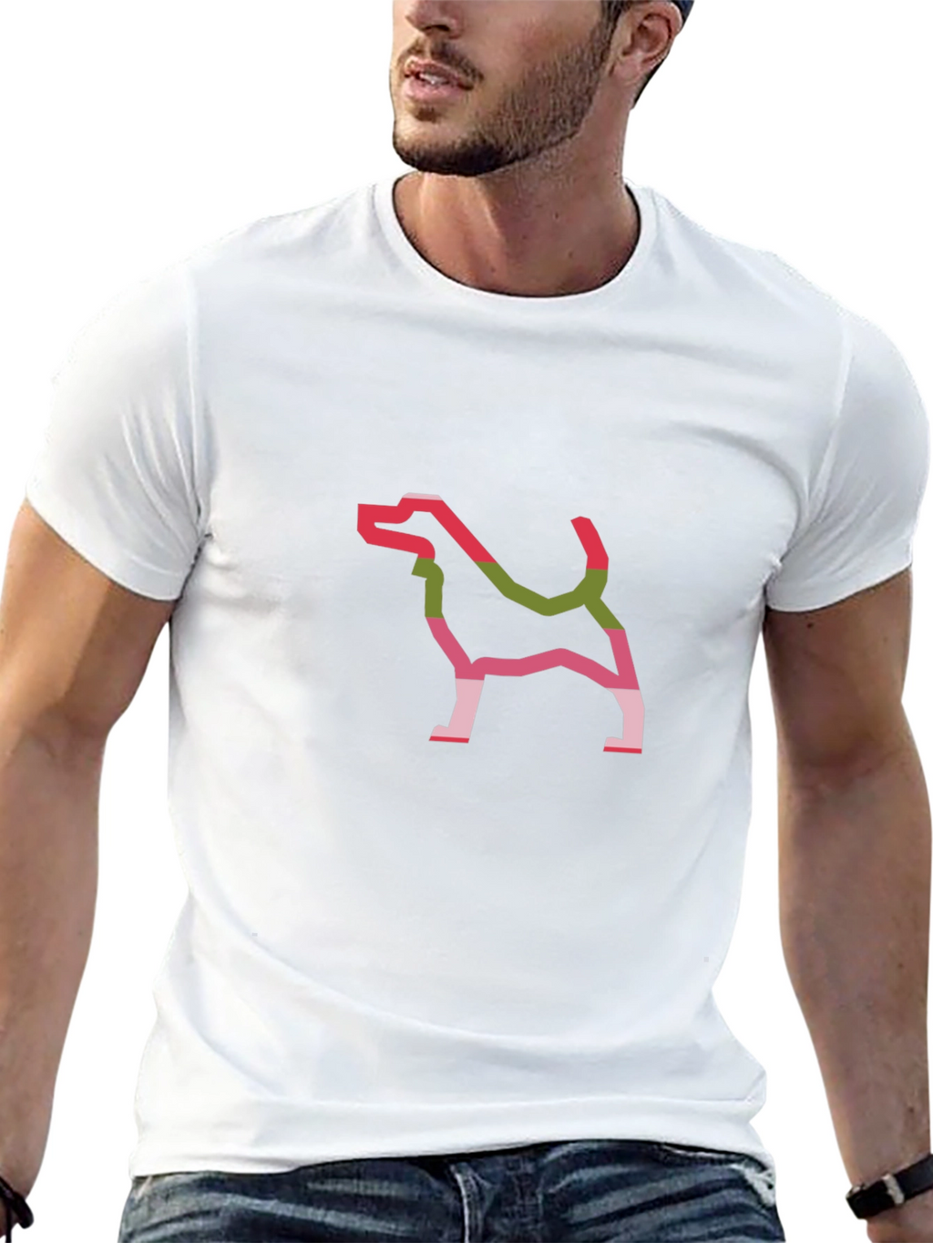 Dog Outline Graphic Tee - Black