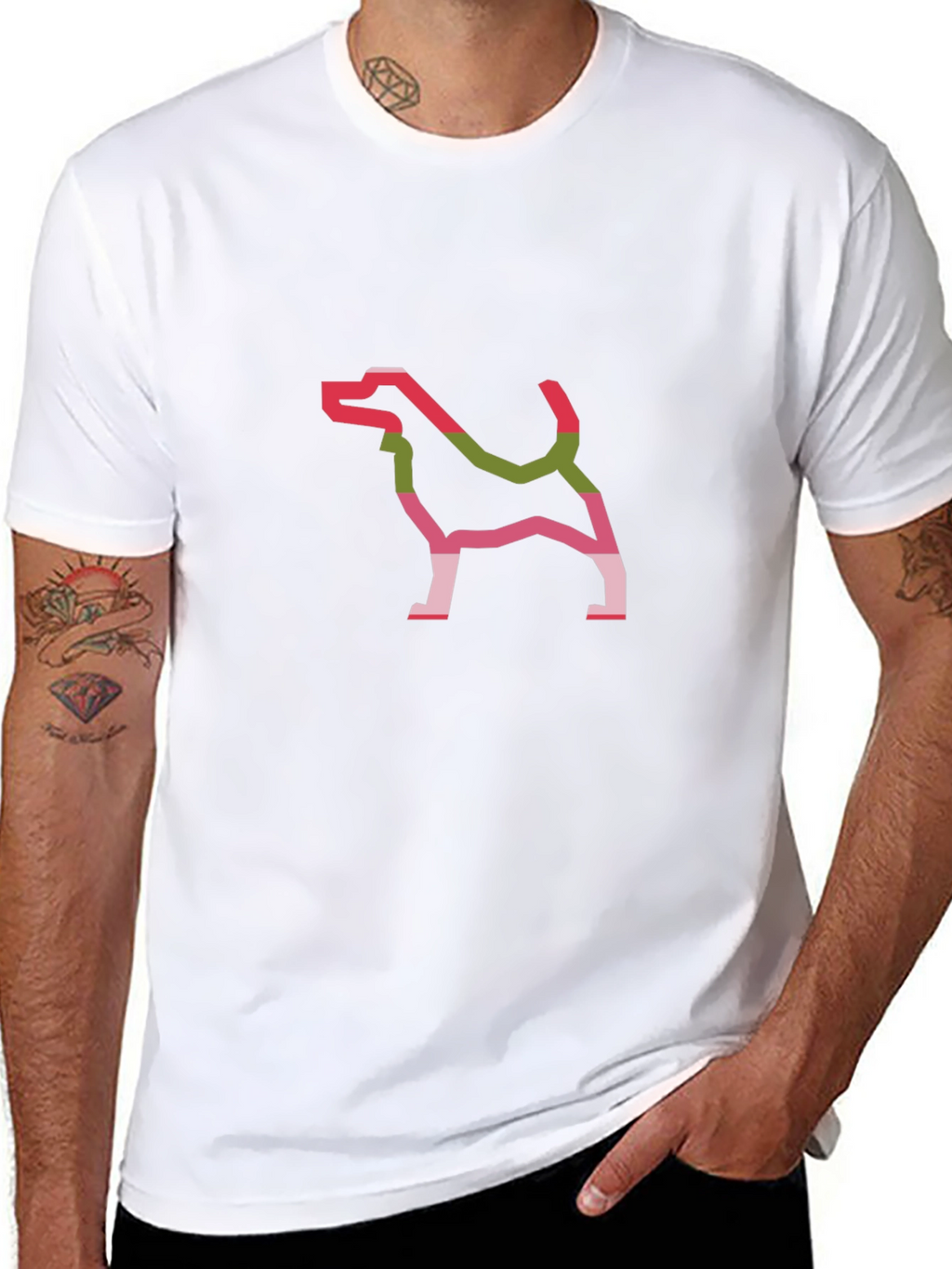 Dog Outline Graphic Tee - Black
