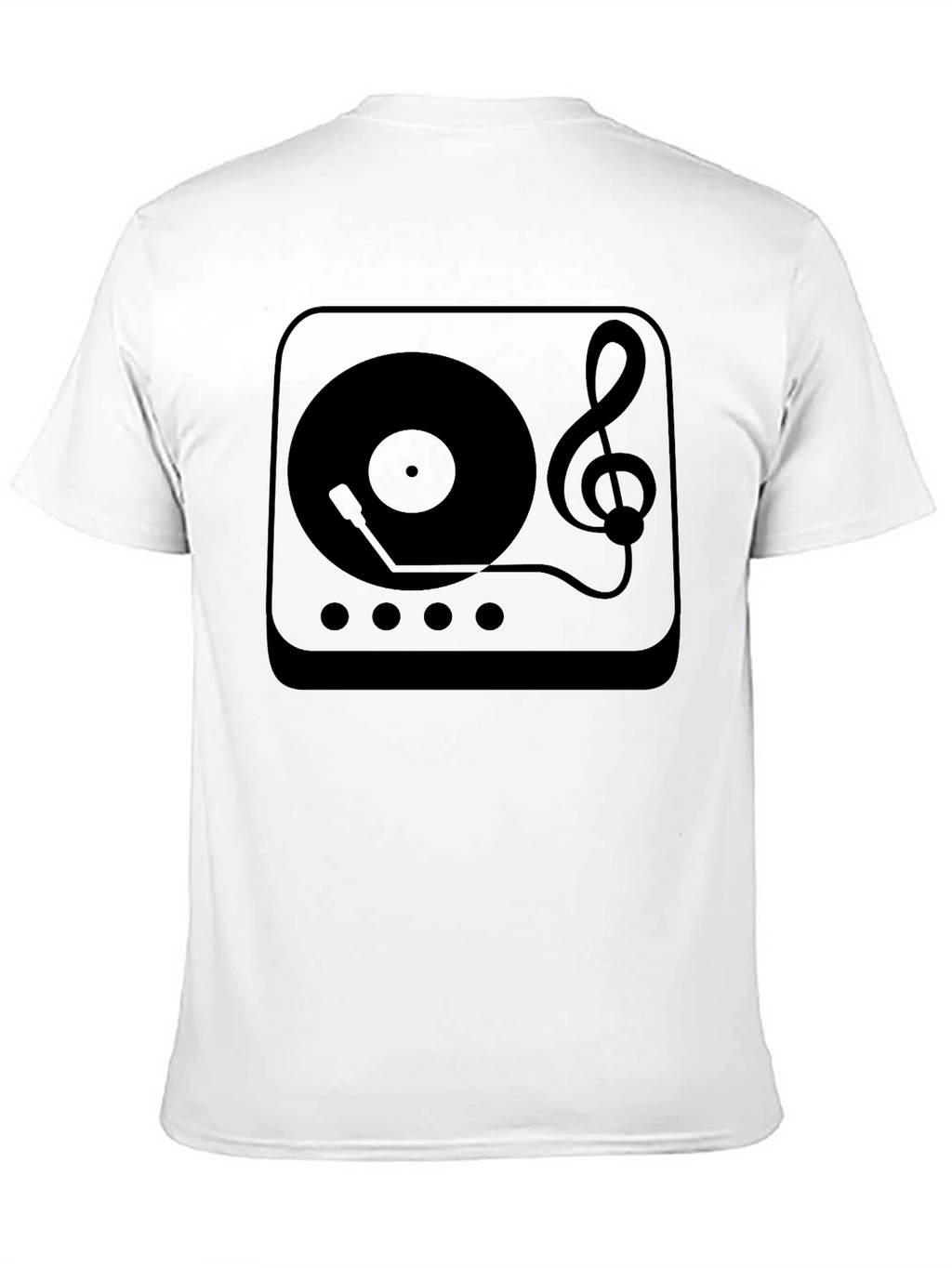Retro Music T-Shirt - Turntable & Treble Clef Design