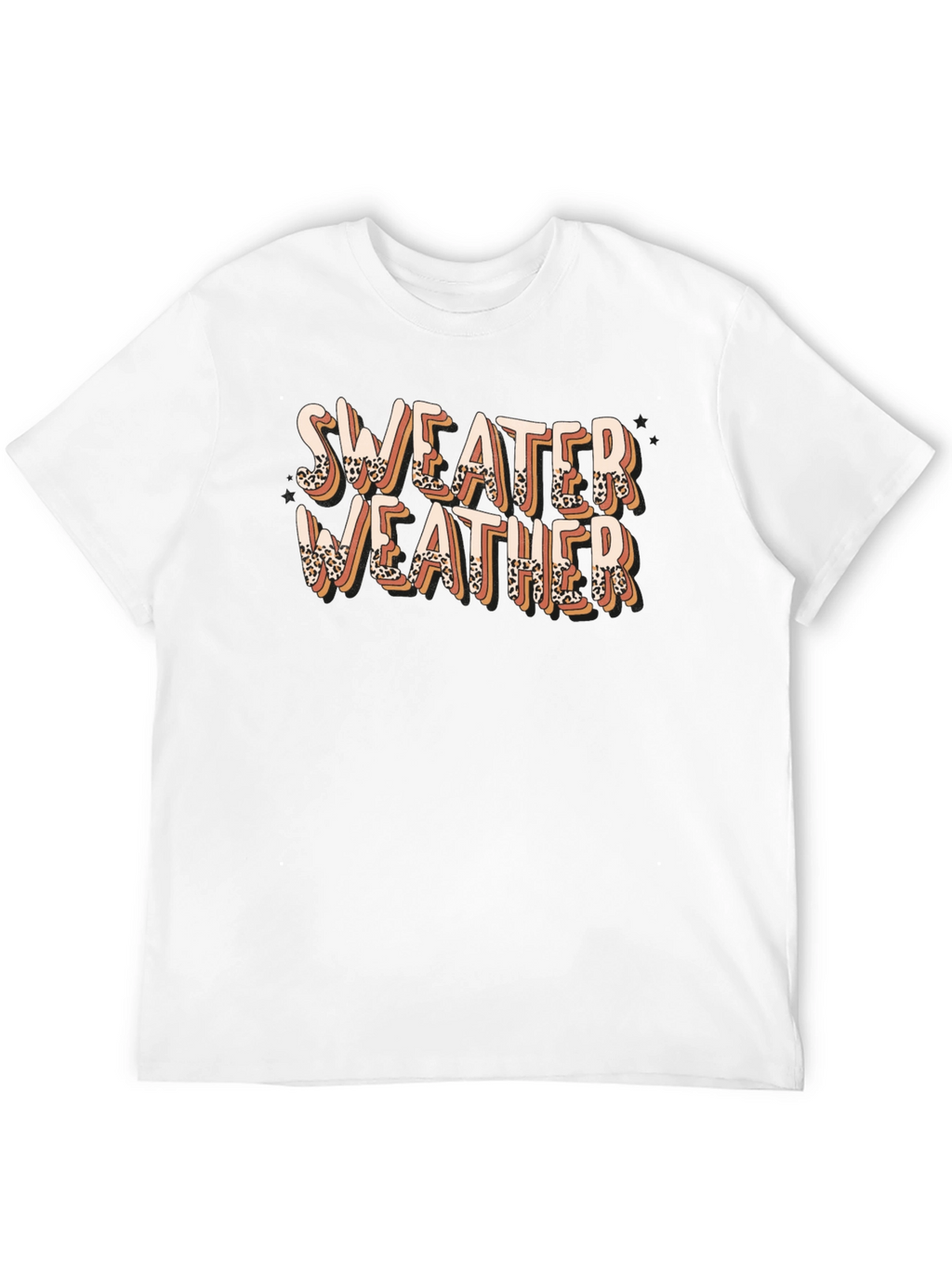 Sweater Weather Graphic Tee - Leopard Print Design