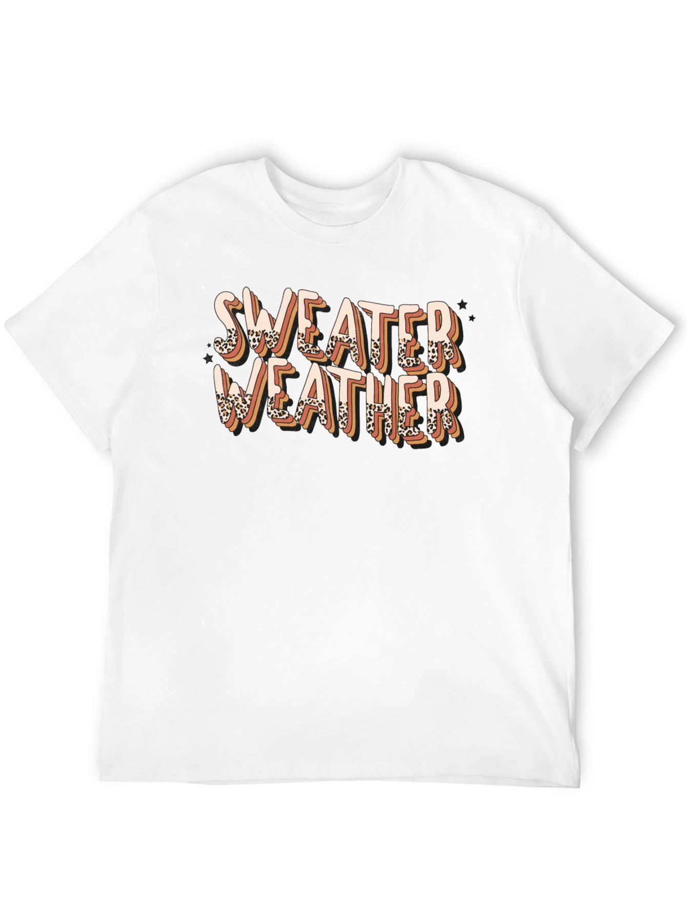 Sweater Weather Graphic Tee - Leopard Print Design