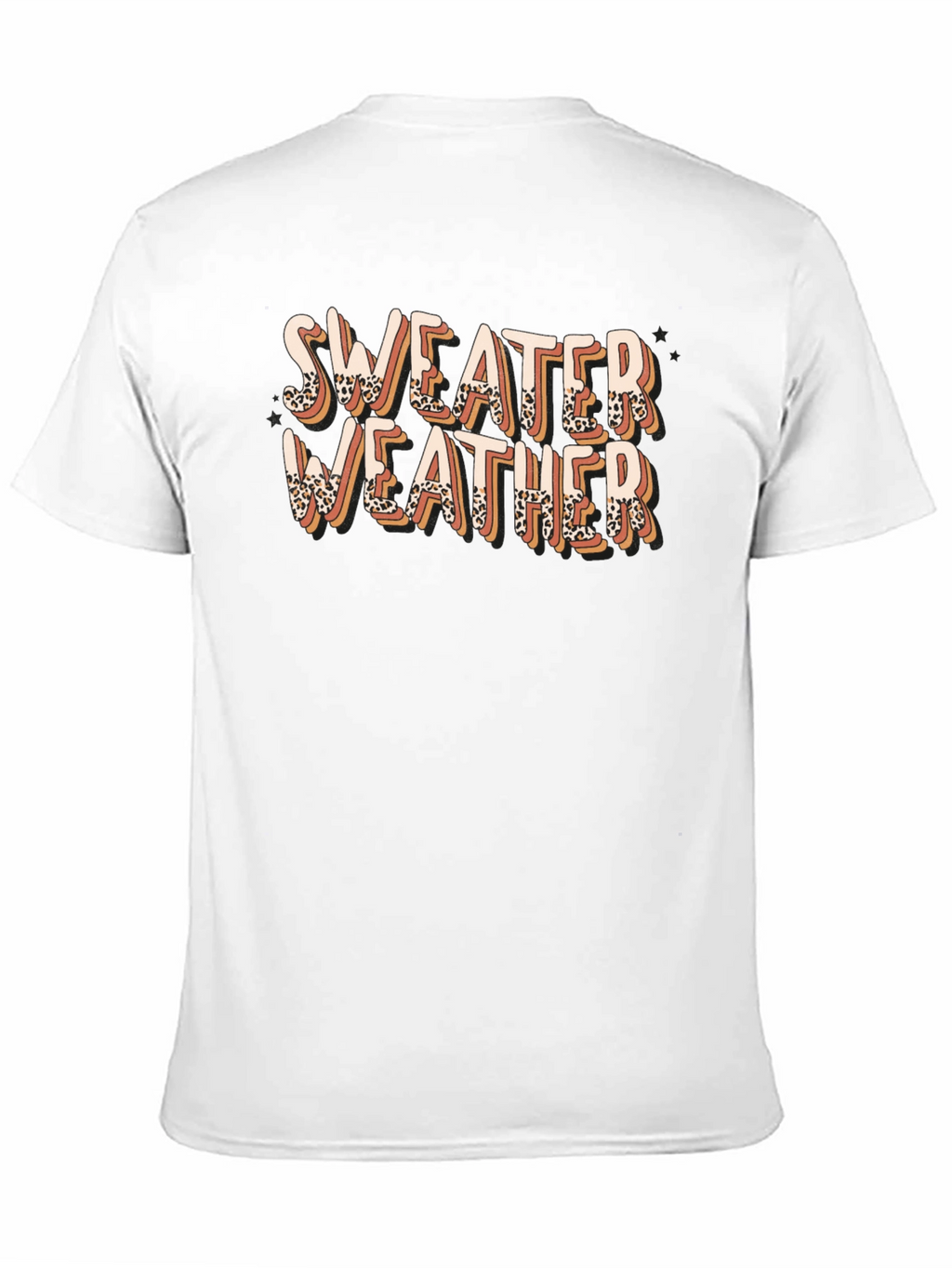 Sweater Weather Graphic Tee - Leopard Print Design
