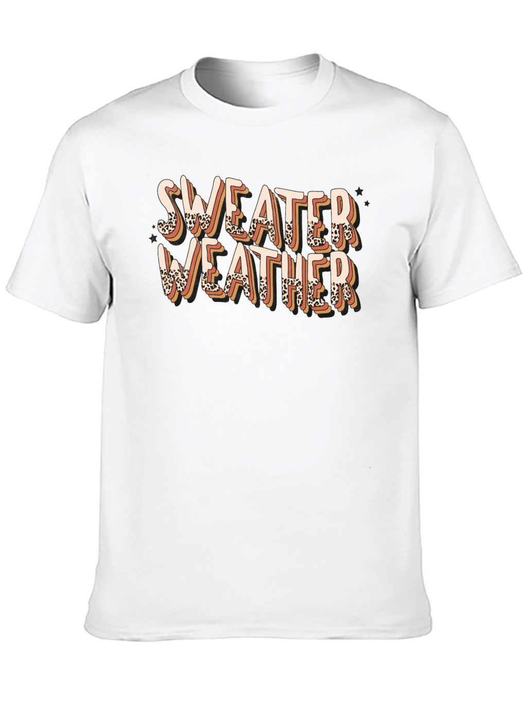 Sweater Weather Graphic Tee - Leopard Print Design