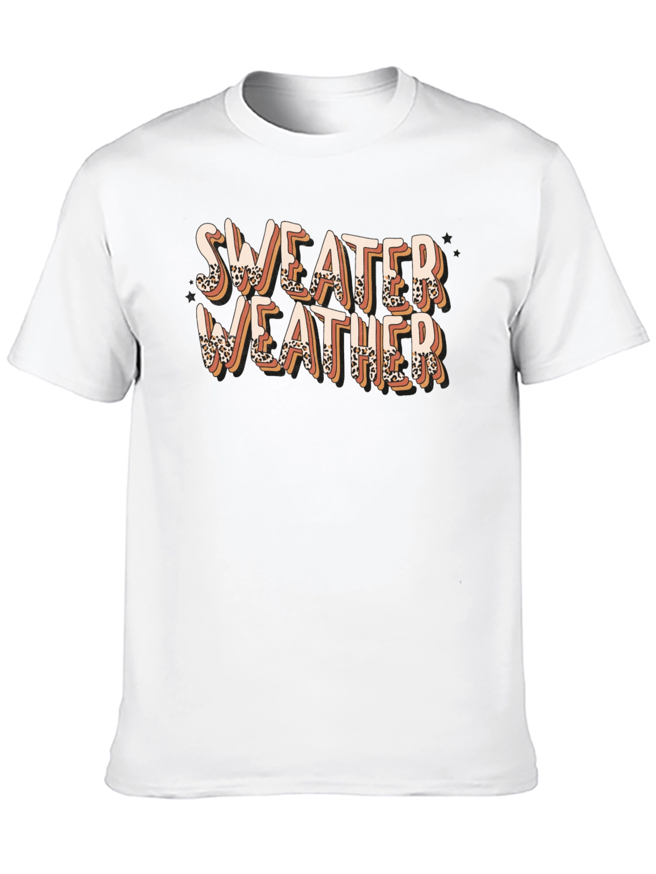 Sweater Weather Graphic Tee - Leopard Print Design