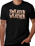 Sweater Weather Graphic Tee - Leopard Print Design