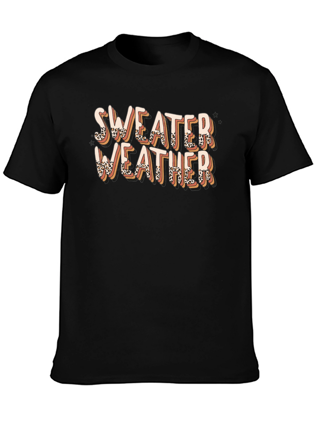 Sweater Weather Graphic Tee - Leopard Print Design