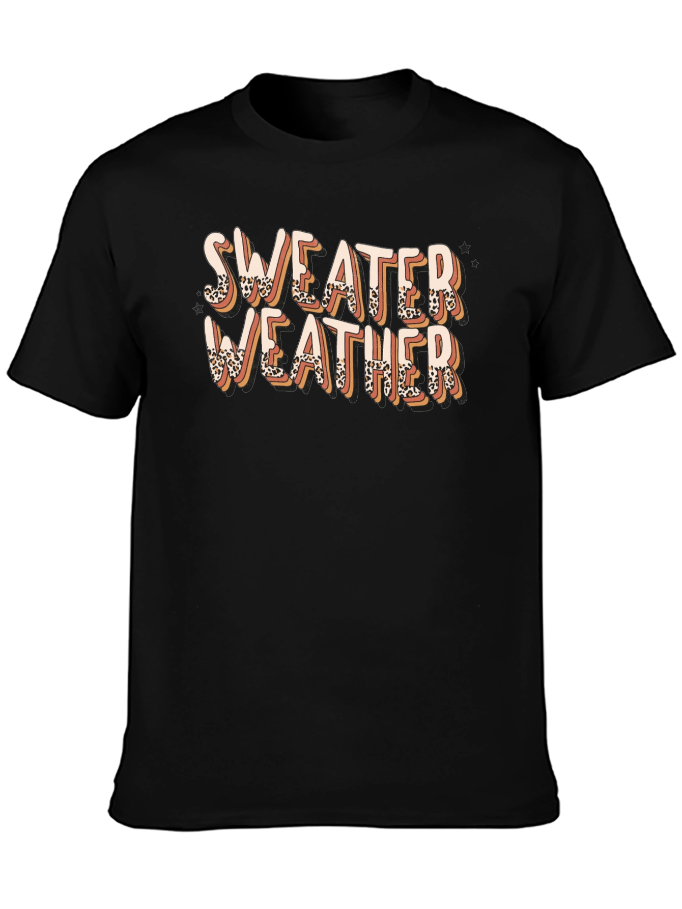 Sweater Weather Graphic Tee - Leopard Print Design
