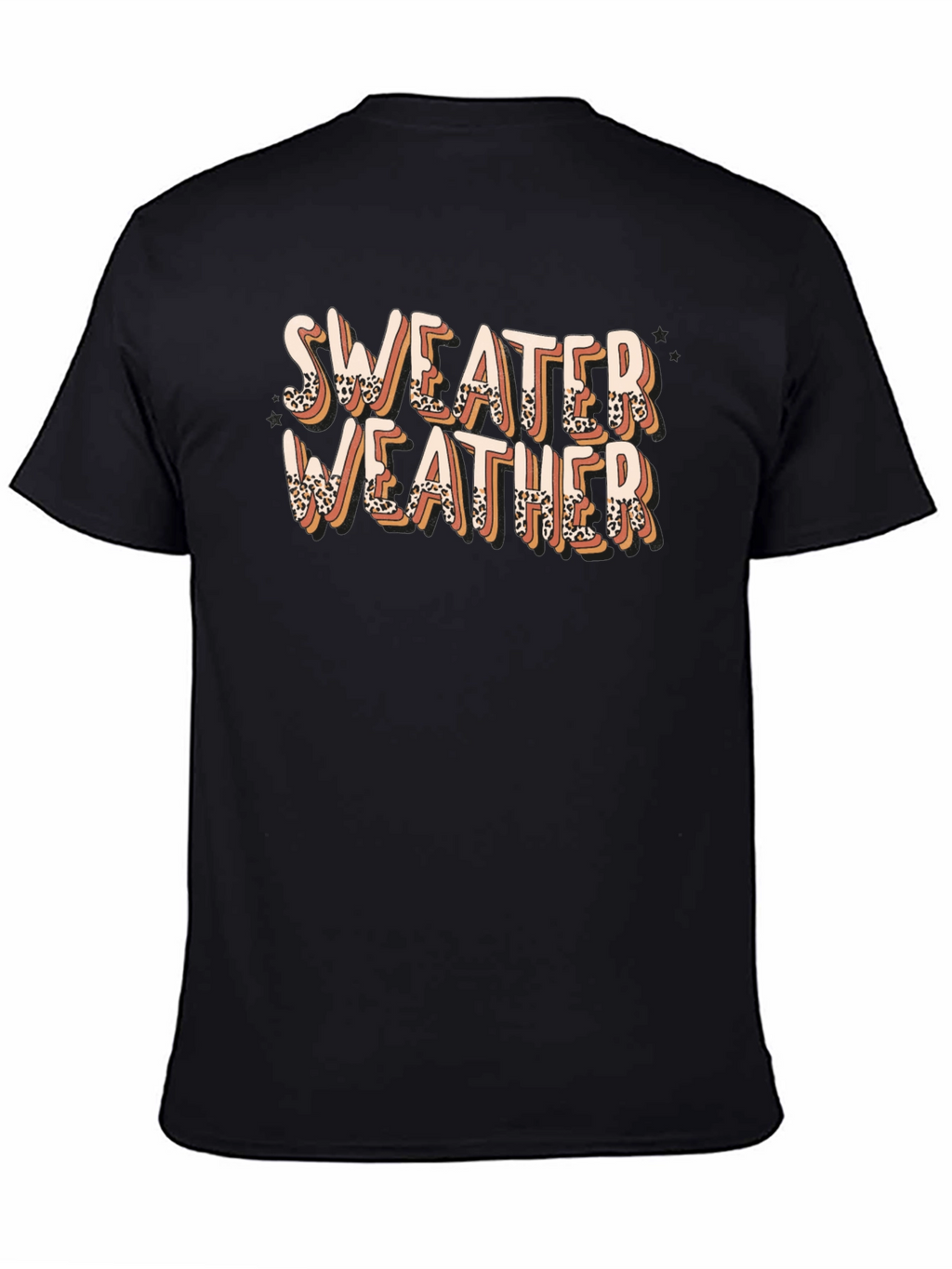 Sweater Weather Graphic Tee - Leopard Print Design