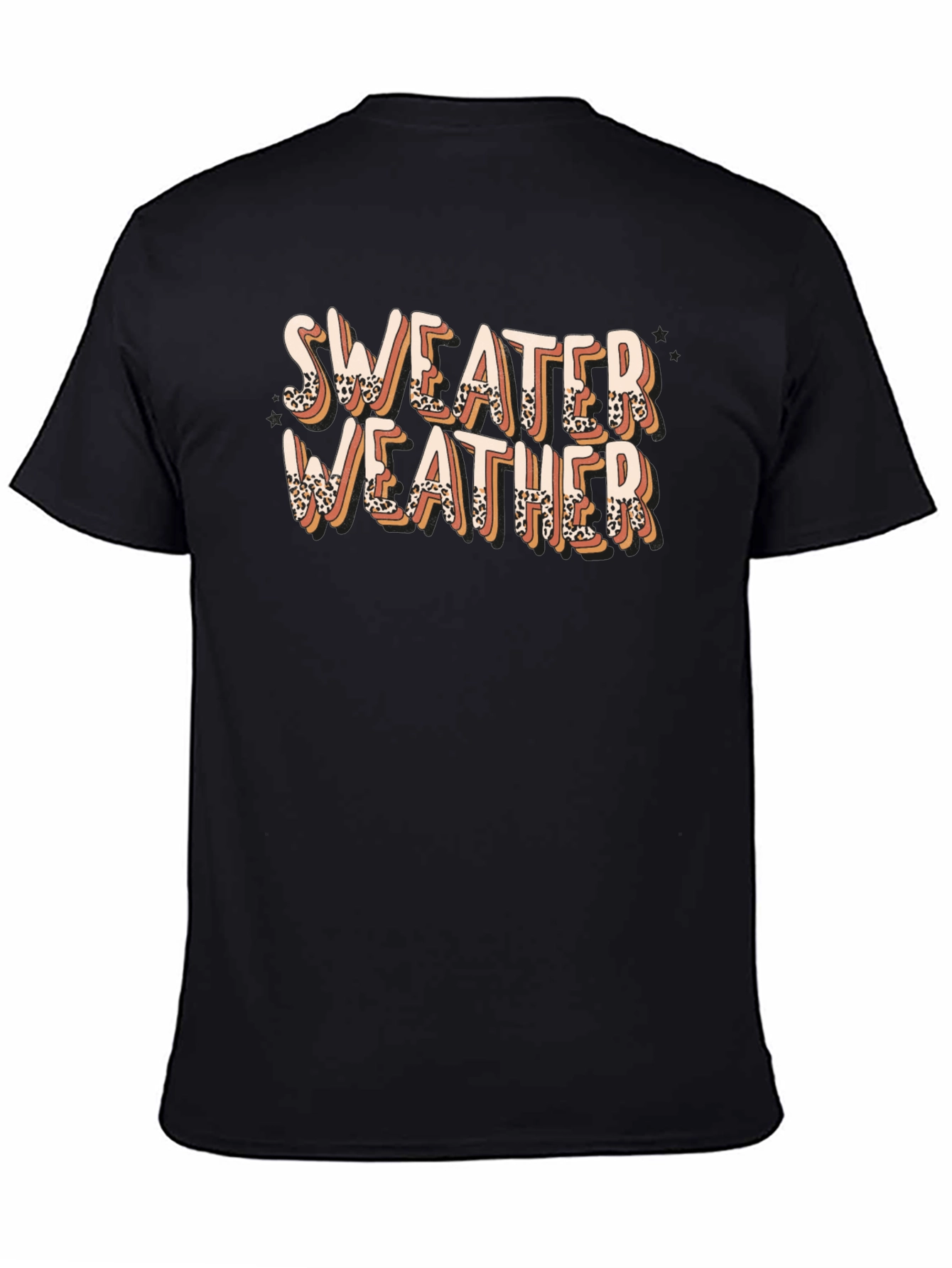 Sweater Weather Graphic Tee - Leopard Print Design