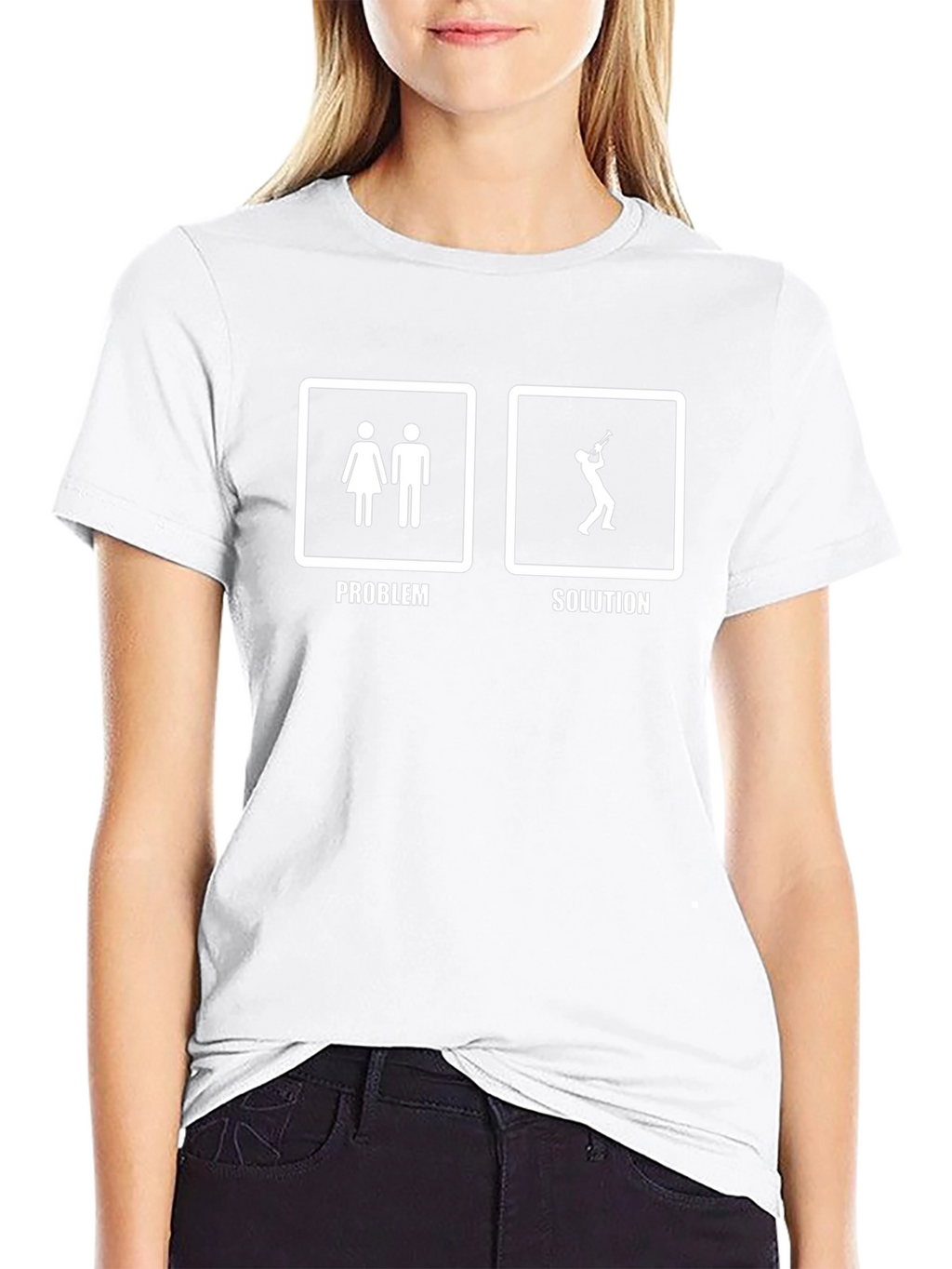 Problem Solution Trumpet Player Graphic Tee - Black