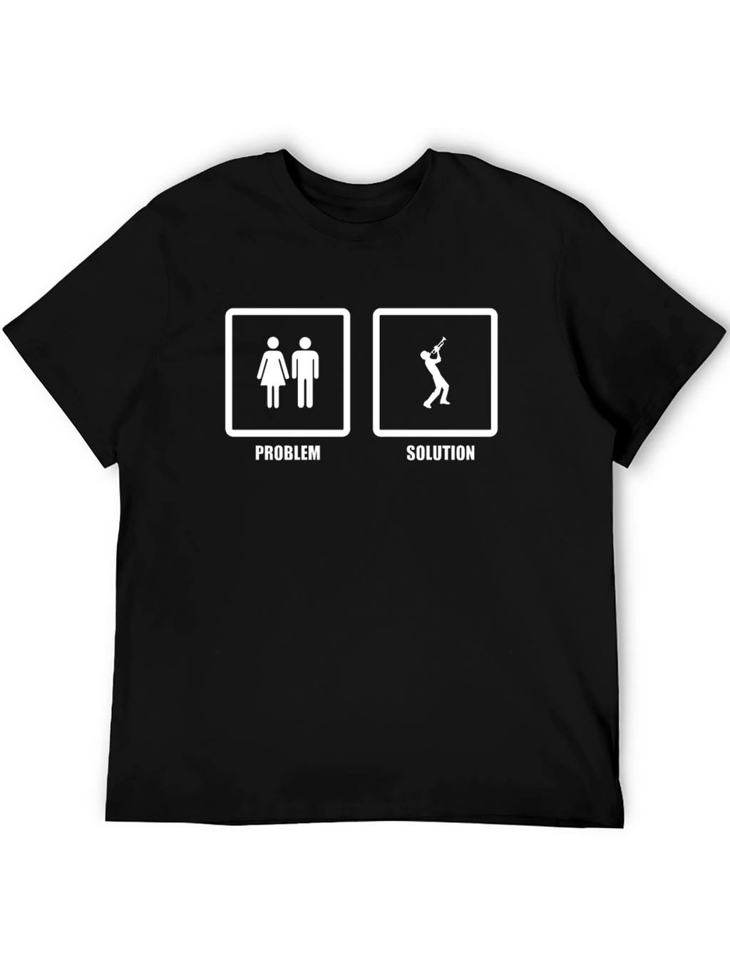 Problem Solution Trumpet Player Graphic Tee - Black