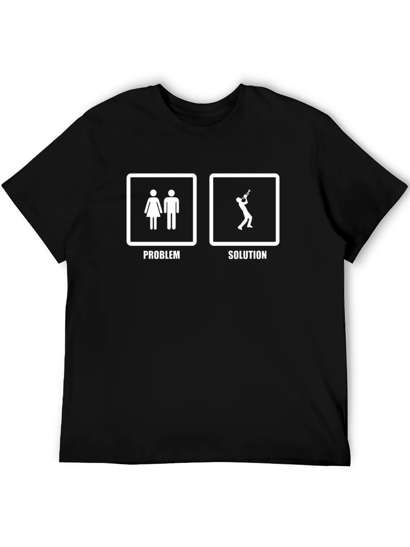 Problem Solution Trumpet Player Graphic Tee - Black