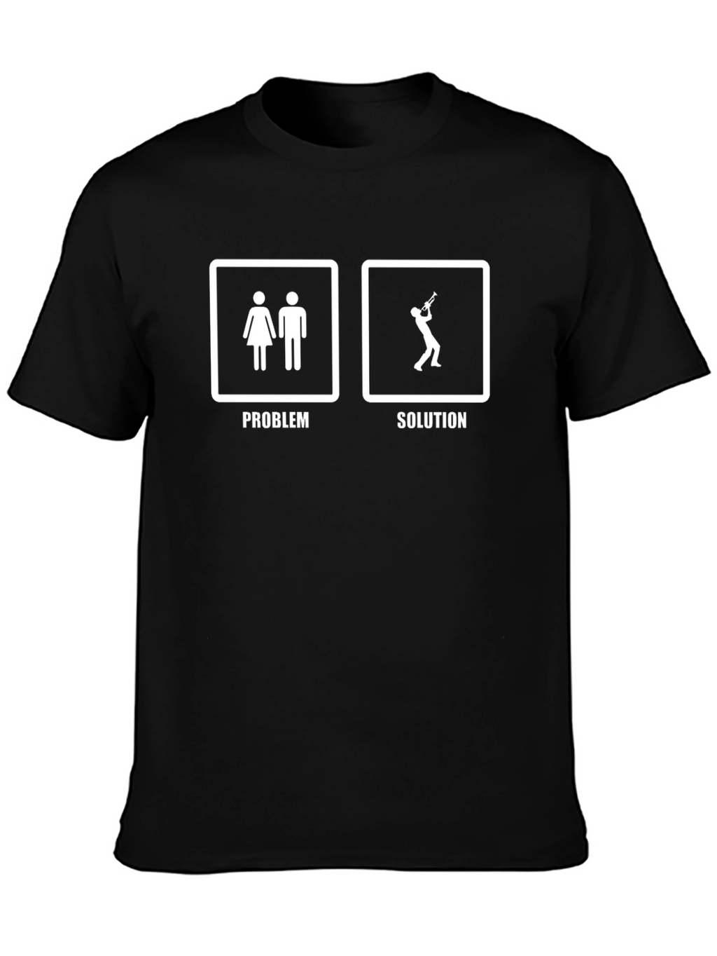Problem Solution Trumpet Player Graphic Tee - Black