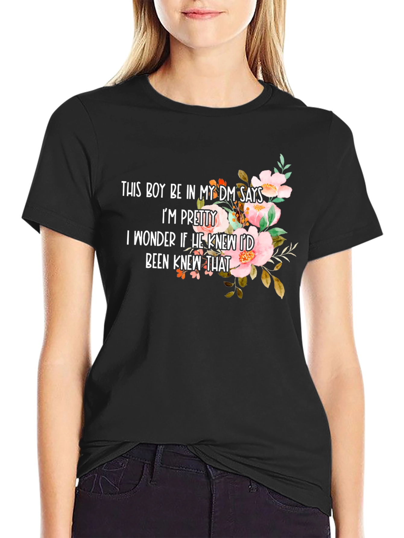 Floral DM T-Shirt - Pretty Message Tee