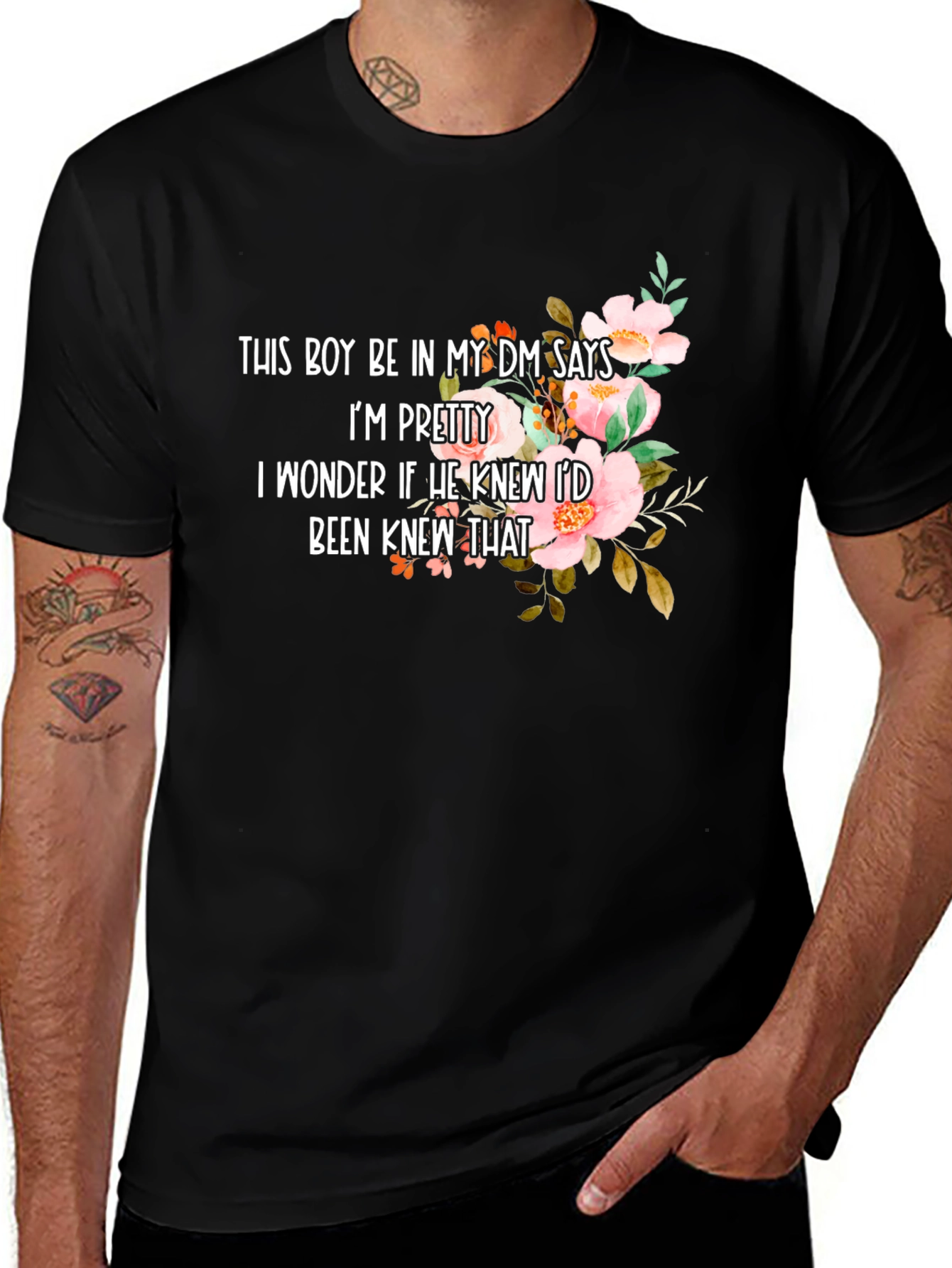 Floral DM T-Shirt - Pretty Message Tee
