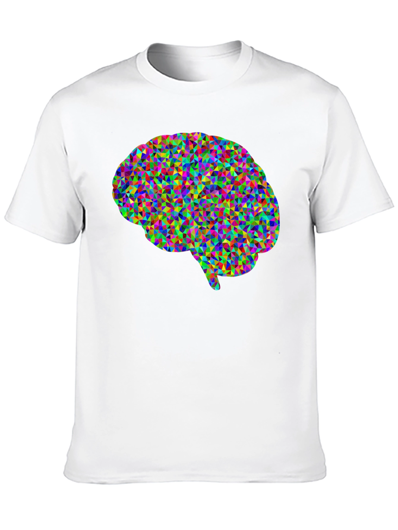 Colorful Brain Graphic T-Shirt - Black Cotton Tee