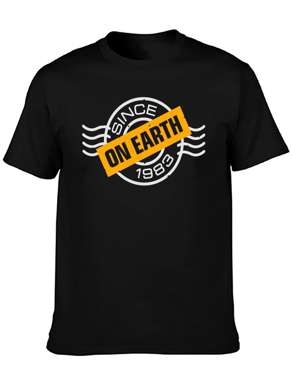 Since On Earth 1983 Black Graphic Tee