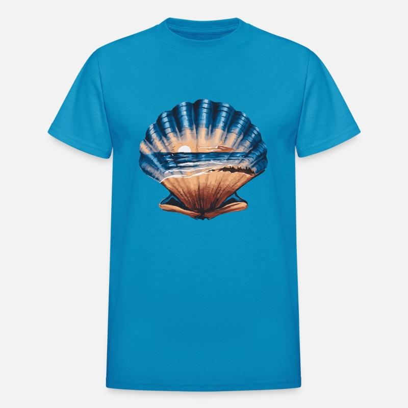 Seashell Beach Scene Serene Ocean Landscape