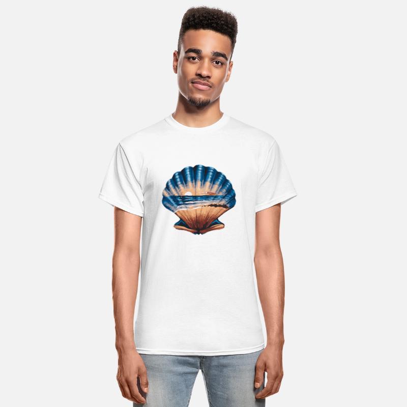 Seashell Beach Scene Serene Ocean Landscape