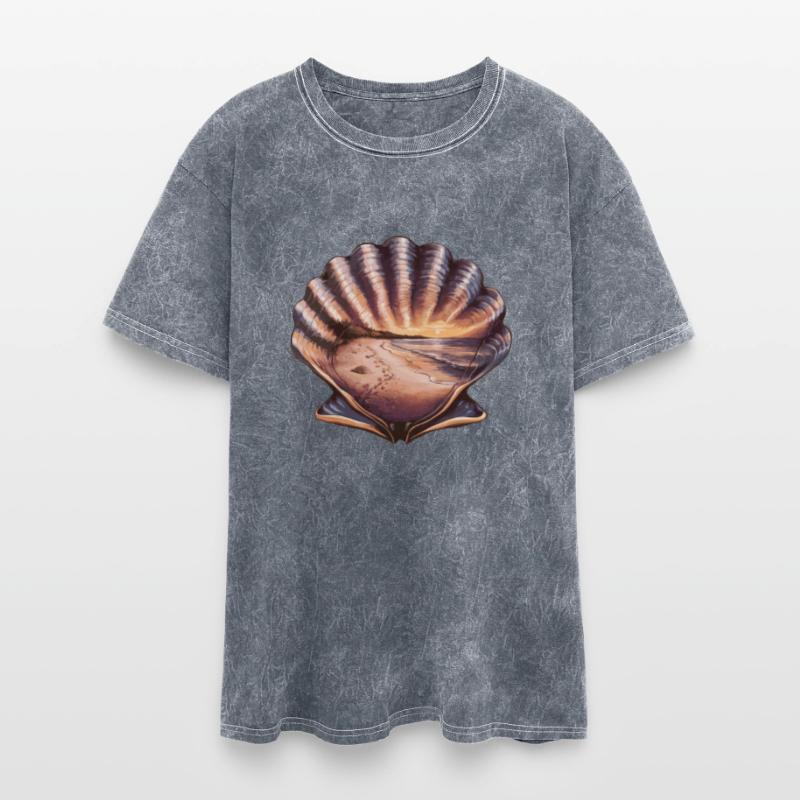 Seashell Beach Scene Serene Ocean Landscape