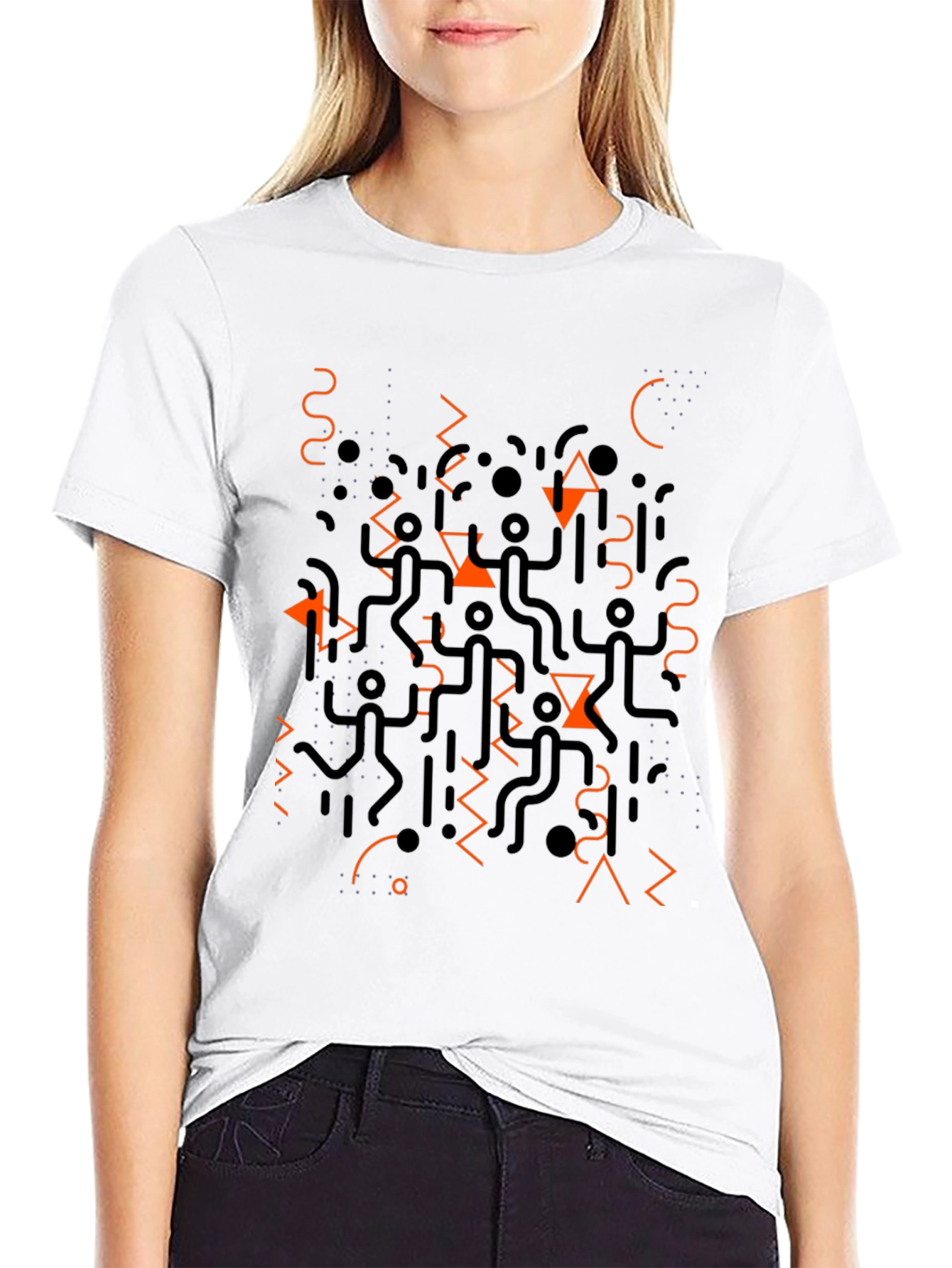 Abstract Geometric Print T-Shirt - Modern Design