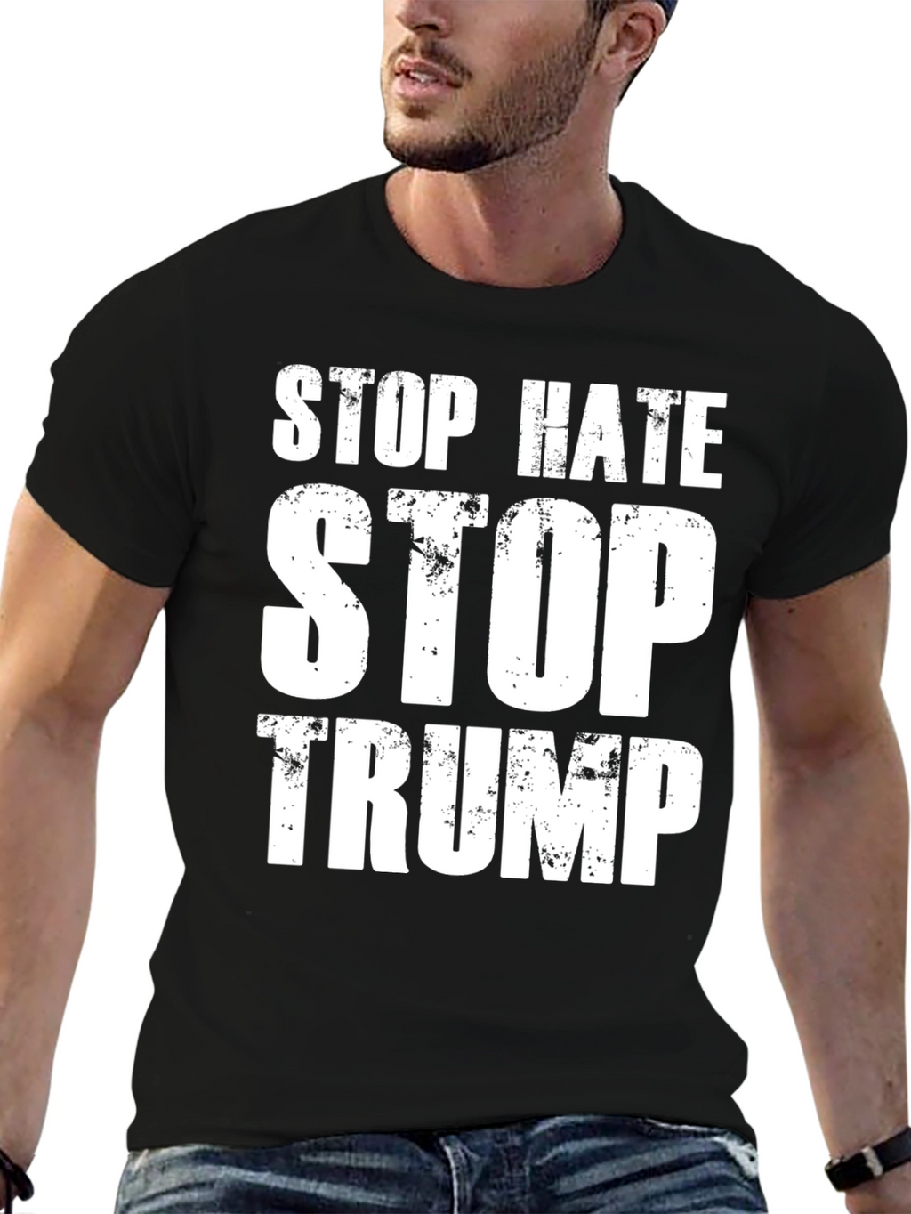 Stop Hate Stop Trump Black T-Shirt