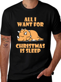 Sleepy Dino Christmas T-Shirt