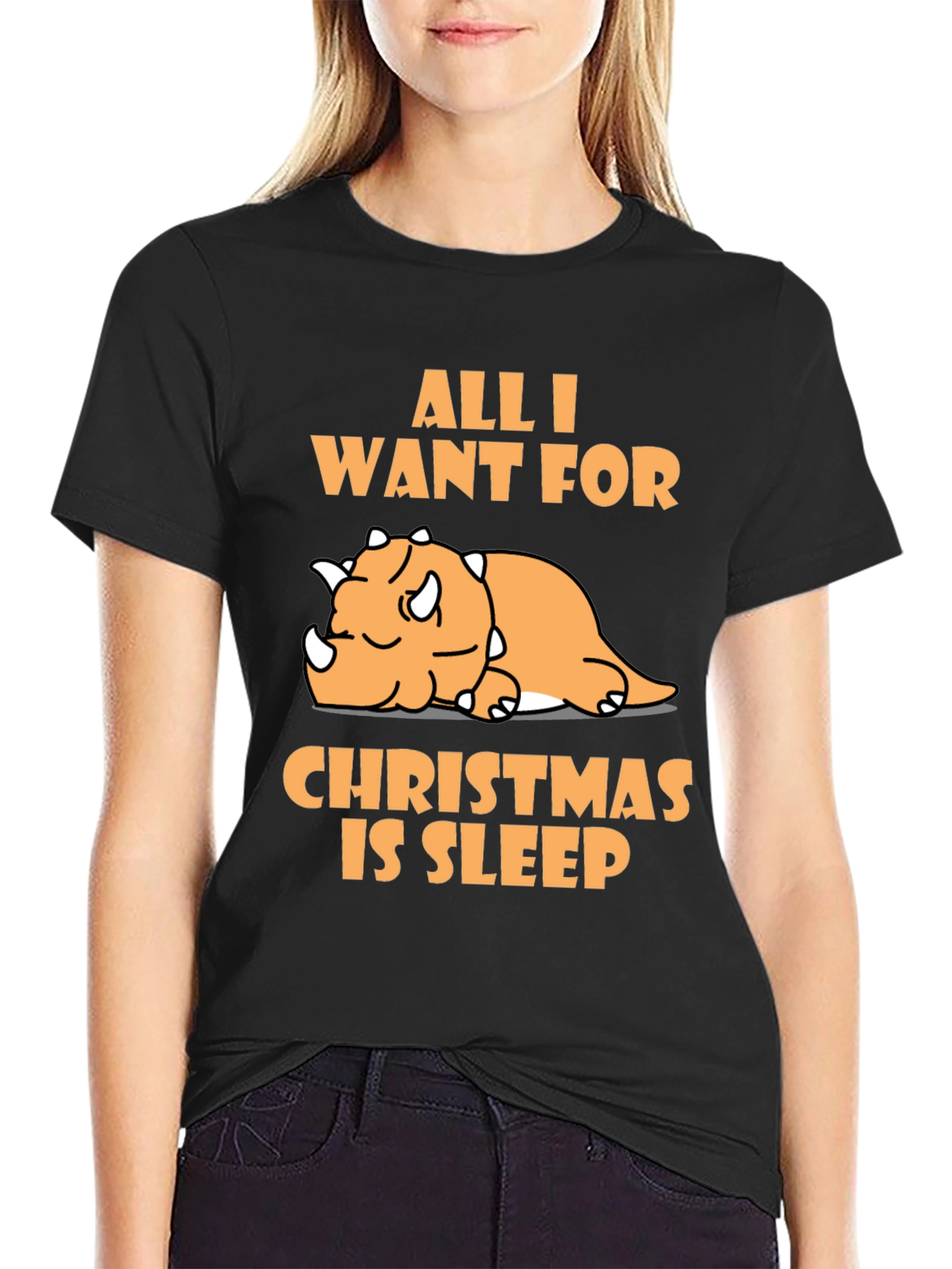 Sleepy Dino Christmas T-Shirt