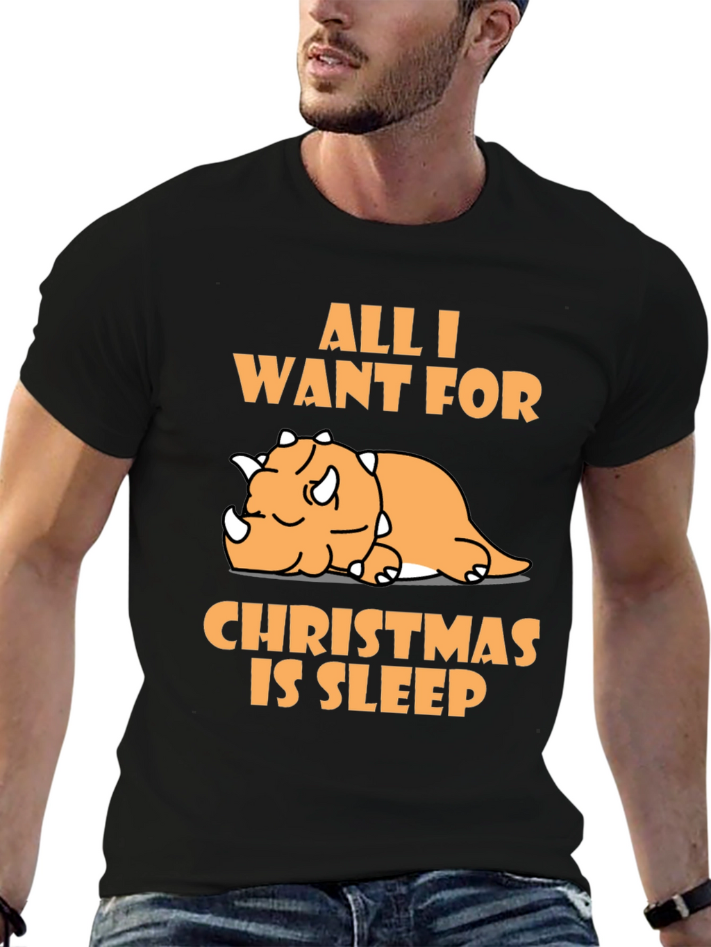 Sleepy Dino Christmas T-Shirt