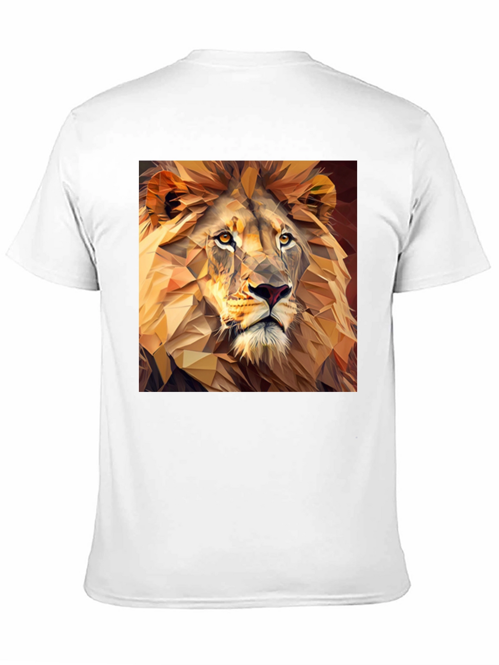 Geometric Lion Print Black T-Shirt