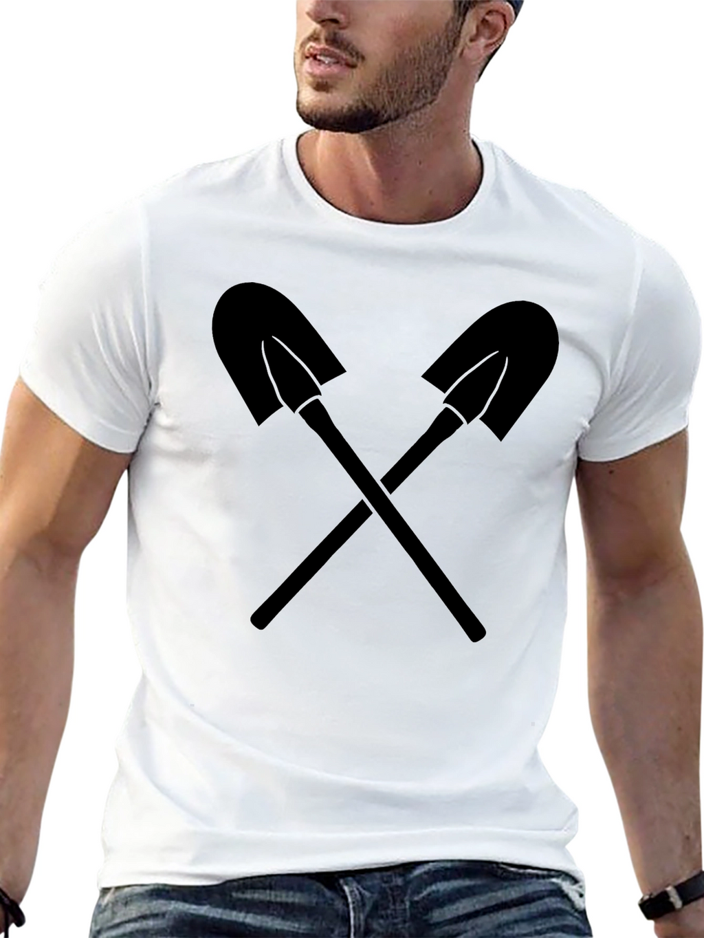 Crossed Shovels Graphic Tee - Black