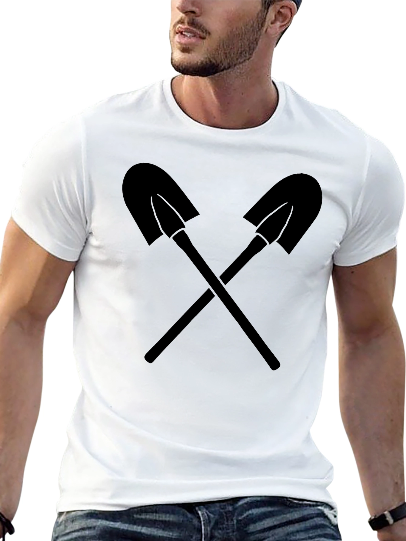 Crossed Shovels Graphic Tee - Black