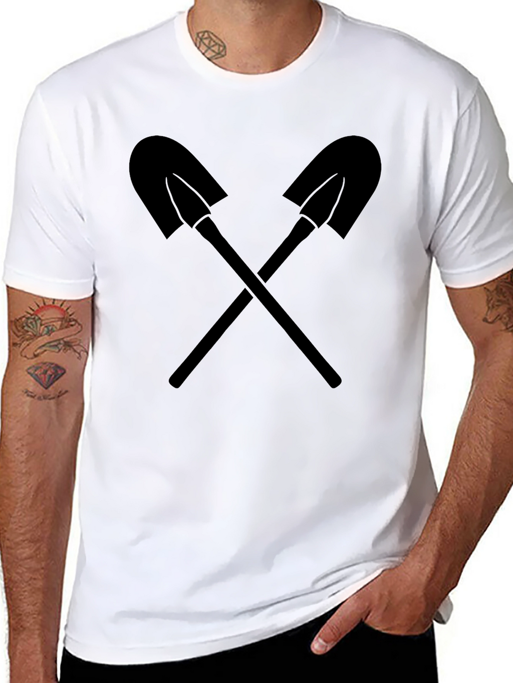 Crossed Shovels Graphic Tee - Black