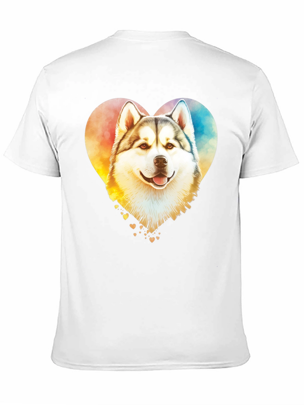 Watercolor Husky Heart T-Shirt – Colorful Dog Lover Graphic Tee