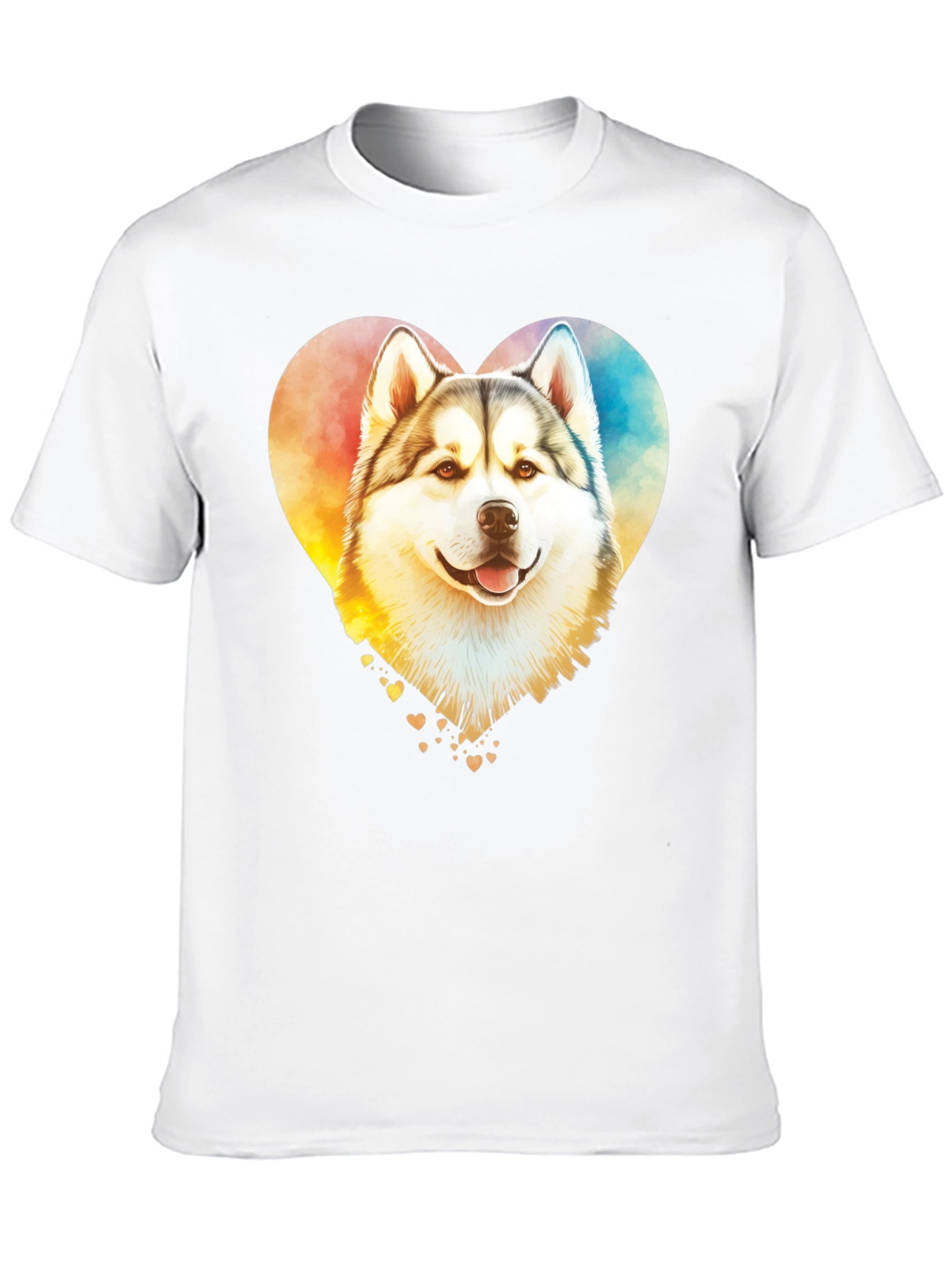 Watercolor Husky Heart T-Shirt – Colorful Dog Lover Graphic Tee