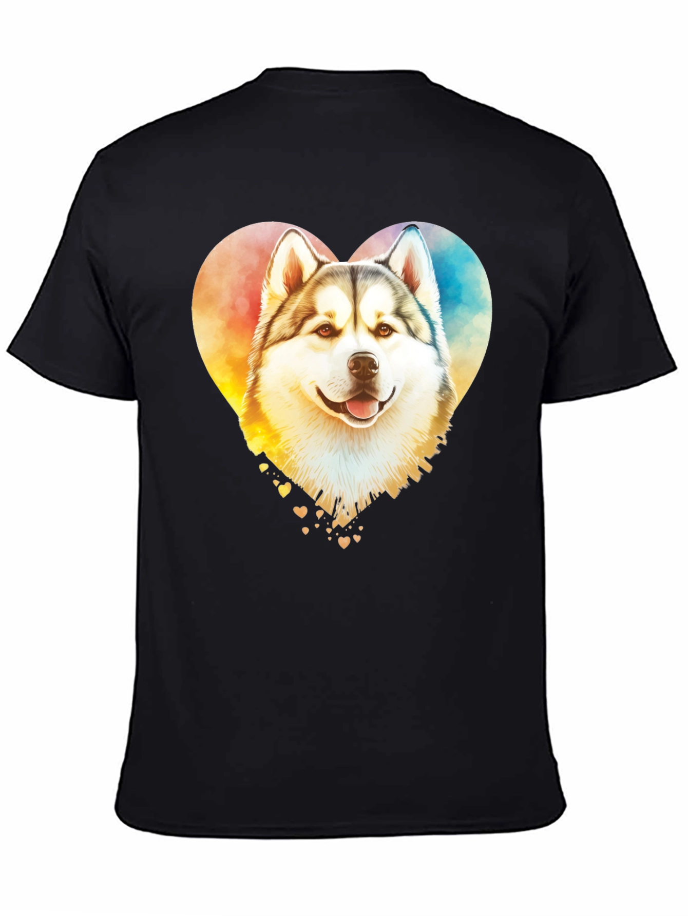 Watercolor Husky Heart T-Shirt – Colorful Dog Lover Graphic Tee
