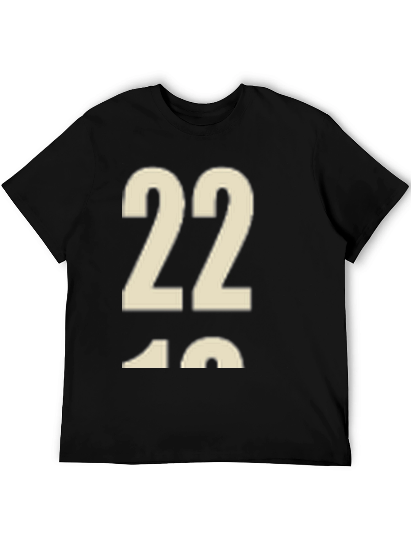 Black T-shirt with Number 22 Graphic Print