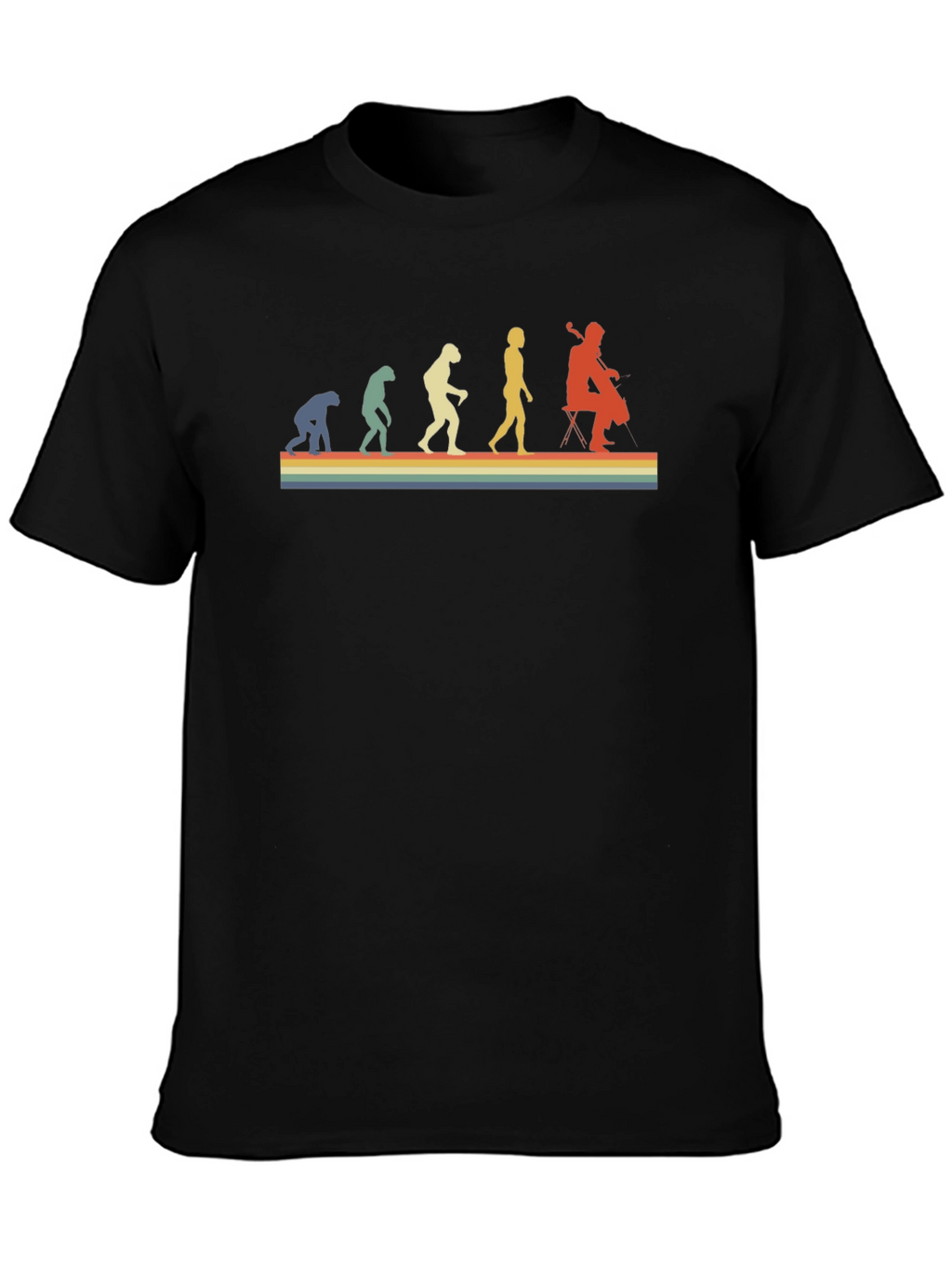 Retro Evolution of Cello Player T-Shirt