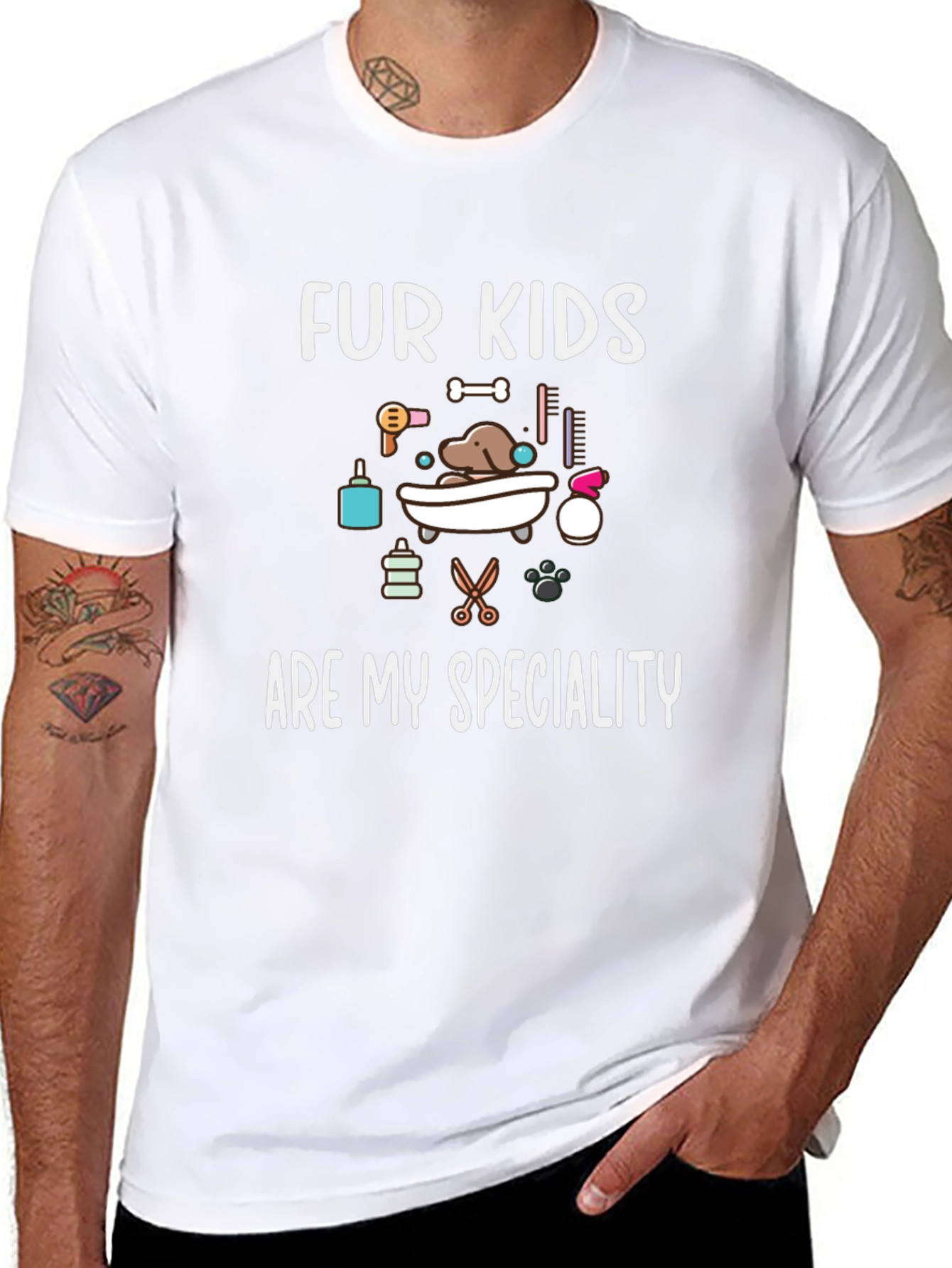 Fur Kids Are My Speciality Black T-Shirt