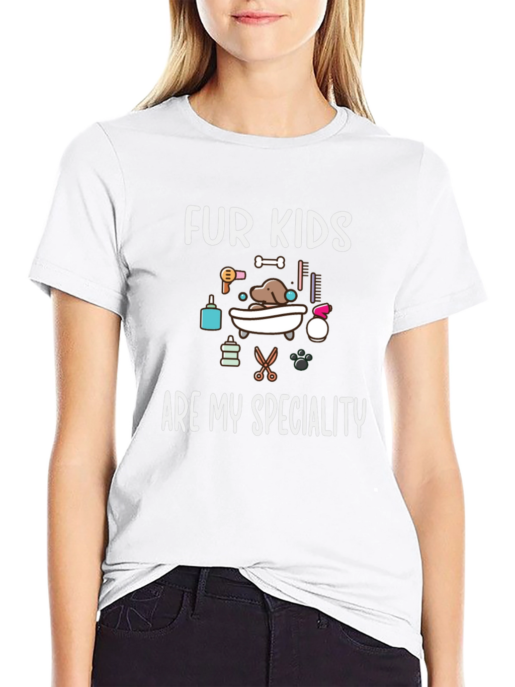 Fur Kids Are My Speciality Black T-Shirt