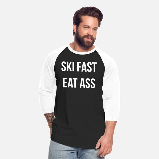 Ski Fast Eat Ass Humor Joke Skier