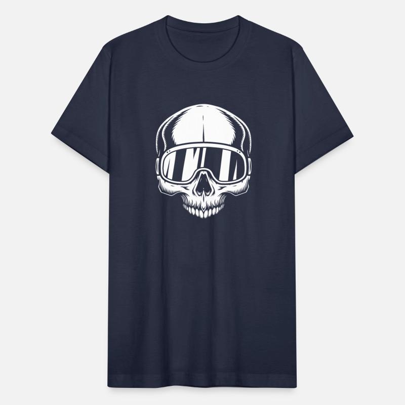 Skull with ski goggles, skiing, snowboarding